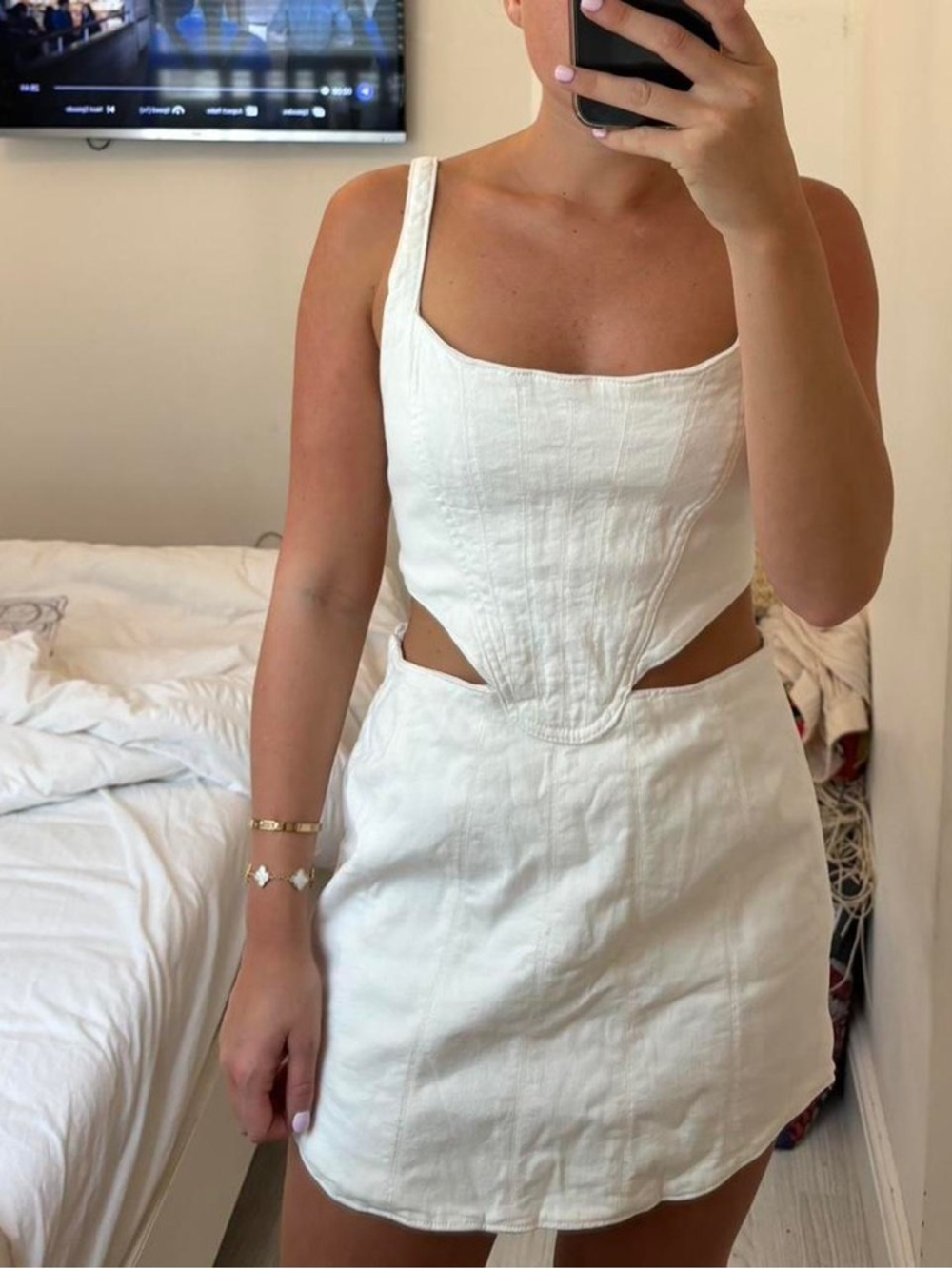 Zara White Backless Dress